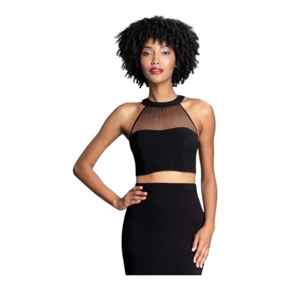 Dress the population Eliana Halter cropped Top NWOT - Picture 1 of 8